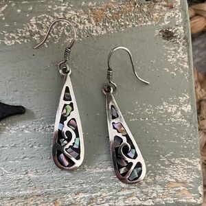 Taxco Abalone Sterling Silver Abalone Earrings